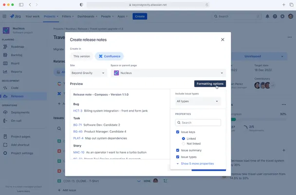 Jira Release Notes - Automatische Synchronisation mit Confluence